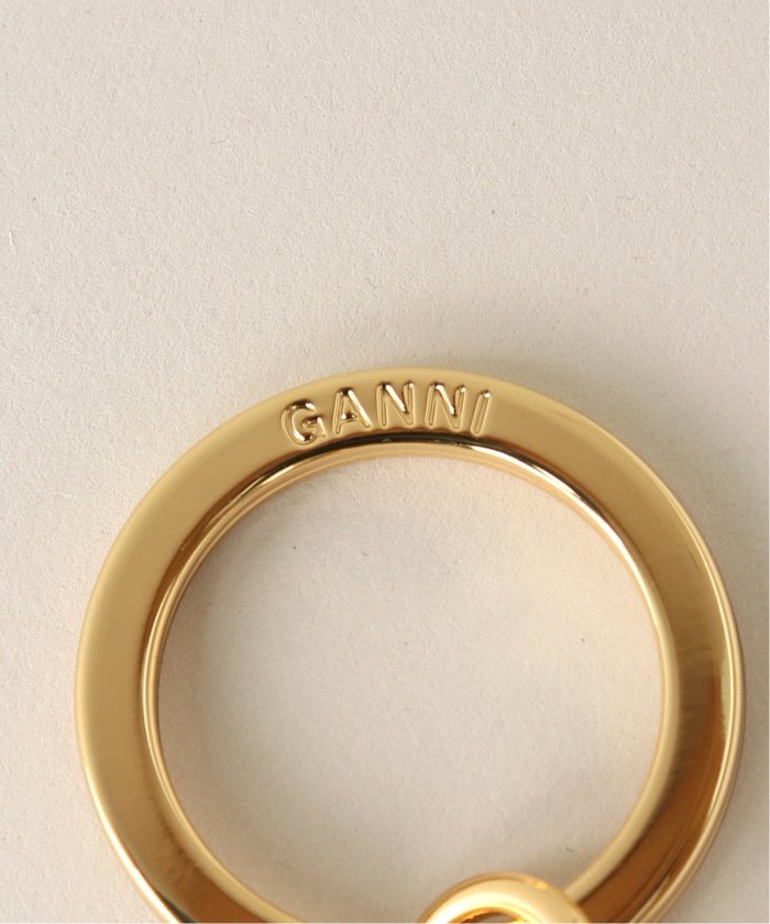 Ganni Key Chains Blazing Yellow/キーホルダー バックチャーム GANNI Banner Handle Keychain in Orange | LN-CC