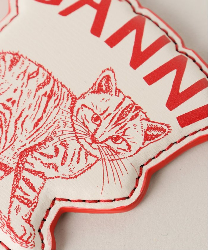 GANNI 猫イラスト Tシャツ ピンク