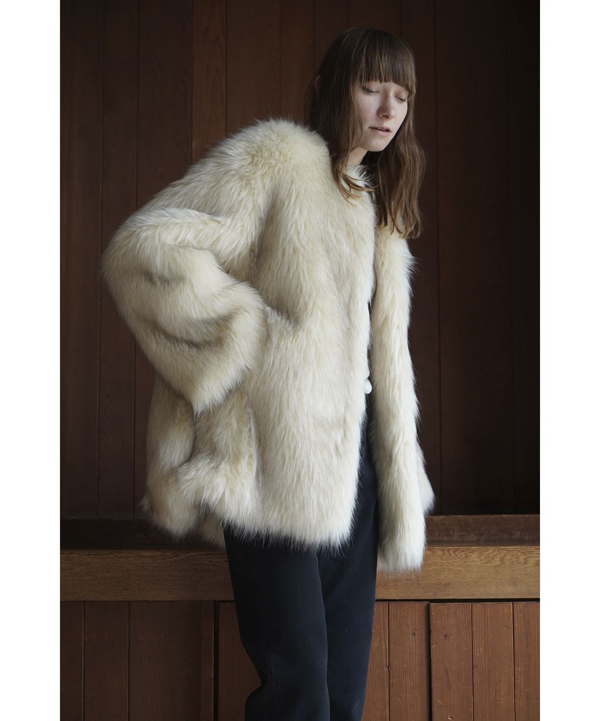 セール 30%OFF】NO COLLAR VOLUME ECO FUR COAT(505489467 セール 30%OFF】NO COLLAR VOLUME ECO FUR COAT(505489467