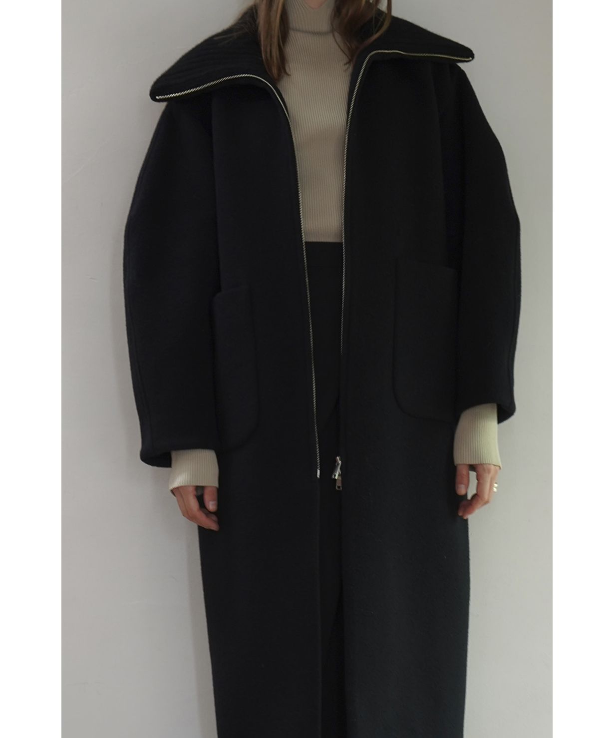 セール 40%OFF】RIB COLLAR WOOL LONG COAT(505489468) | クラネ