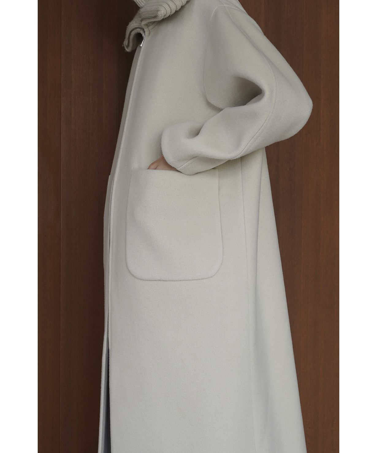 セール 40%OFF】RIB COLLAR WOOL LONG COAT(505489468) | クラネ