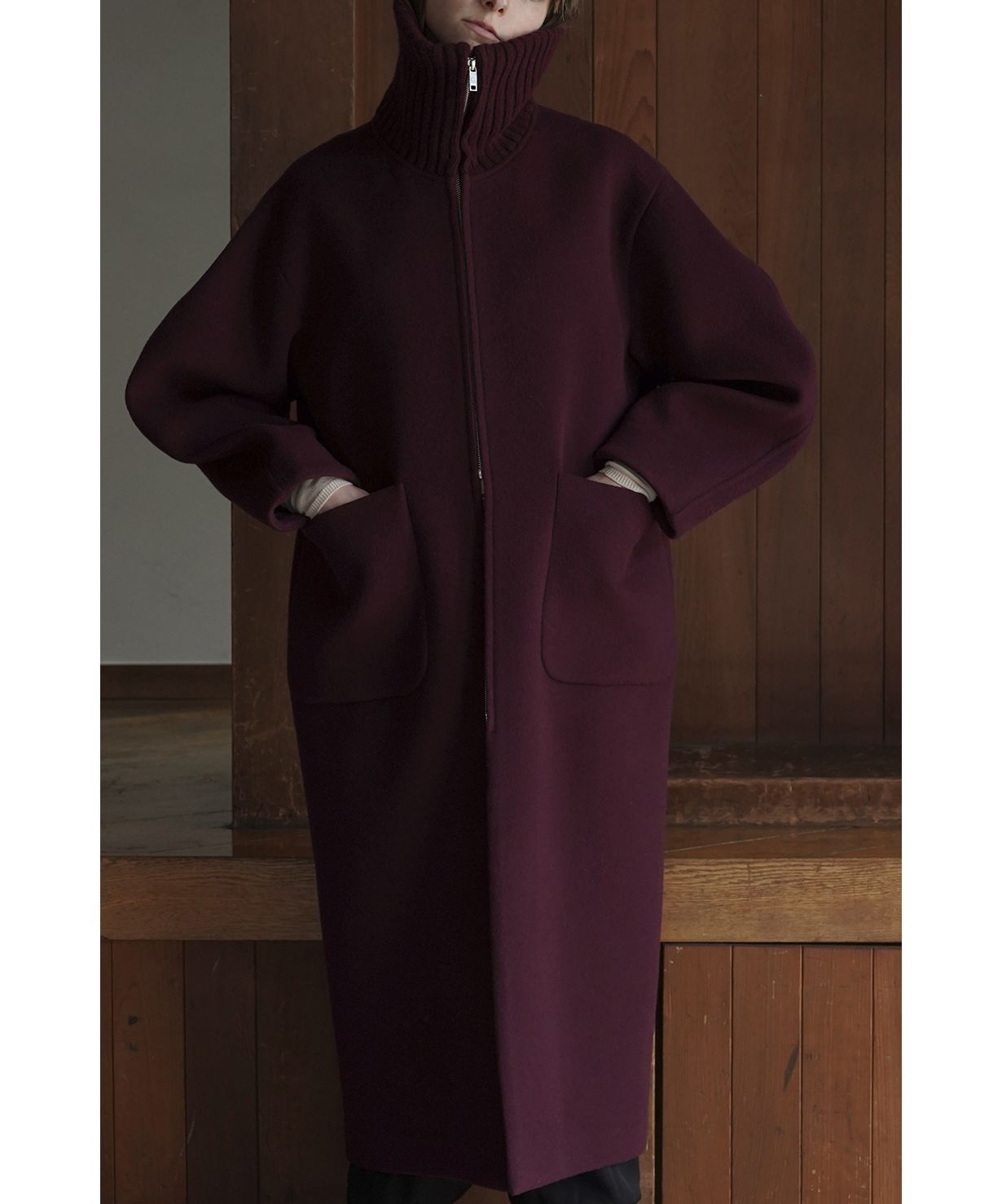 CLANE RIB COLLAR WOOL LONG COAT  クラネ　コート セール 40%OFF】RIB COLLAR WOOL LONG COAT(505489468) | クラネ