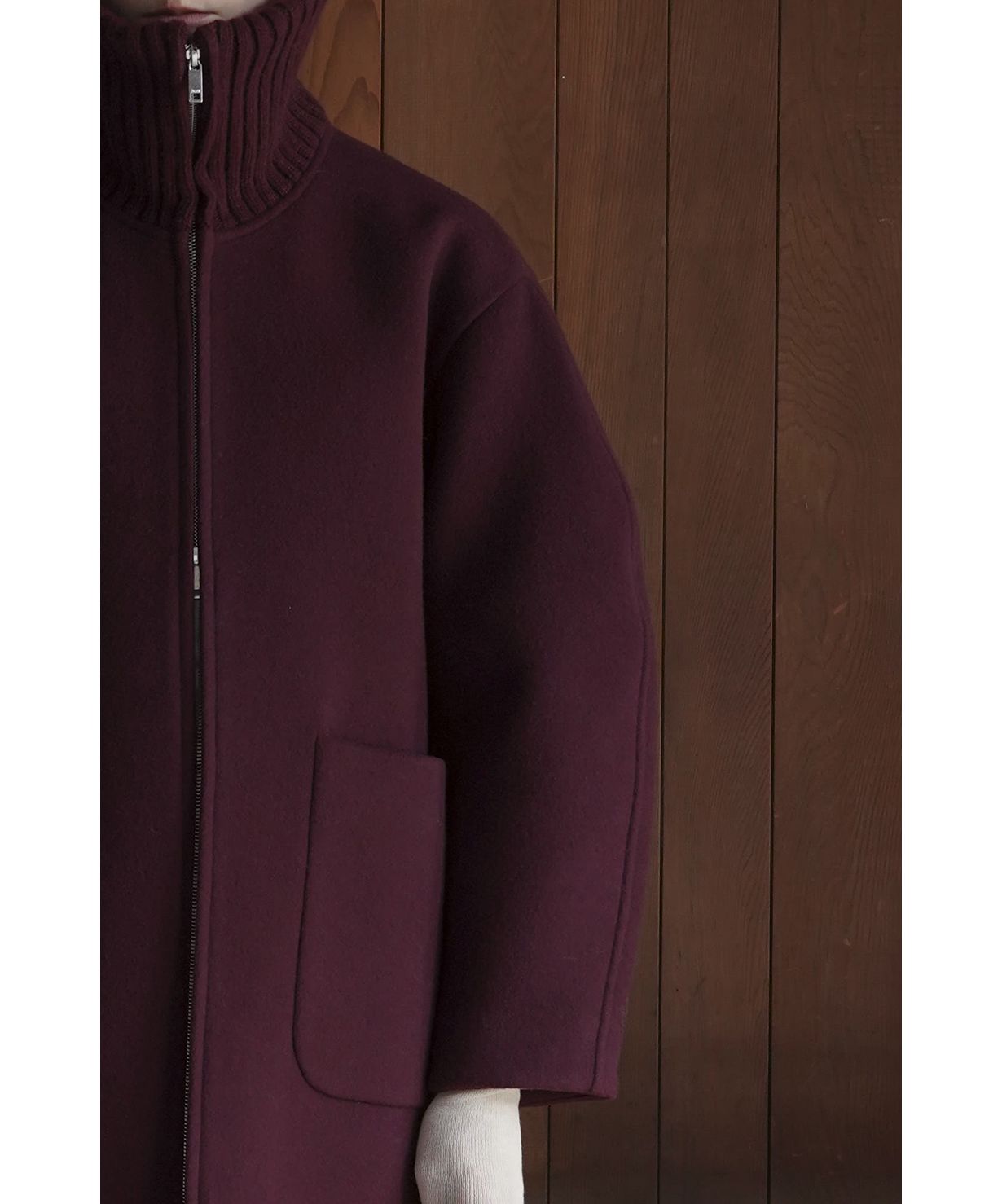 RIB COLLAR WOOL LONG COAT クラネコート セール 40%OFF】RIB COLLAR WOOL LONG COAT(505489468) | クラネ