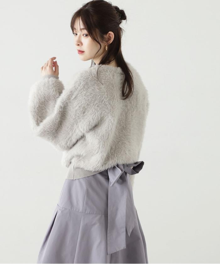セール 30%OFF】ビジュー釦ロングフェザーカーディガン WEB限定