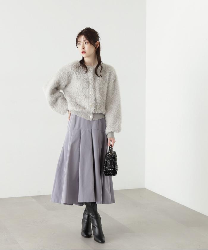 クーポン】【セール 30%OFF】ビジュー釦ロングフェザー