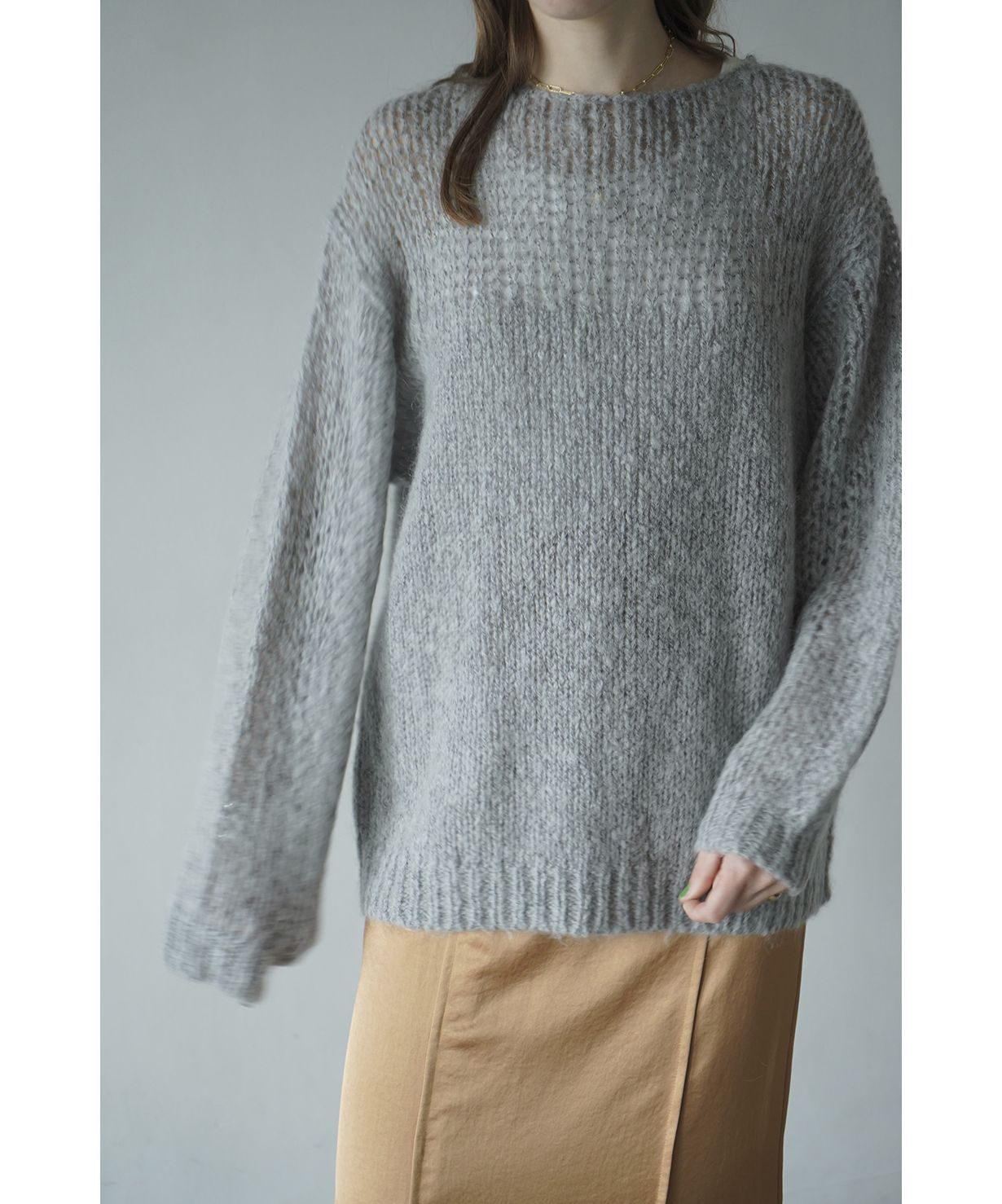 セール 30%OFF】HALF SHEER LOOSE MOHAIR KNIT TOPS(505491438
