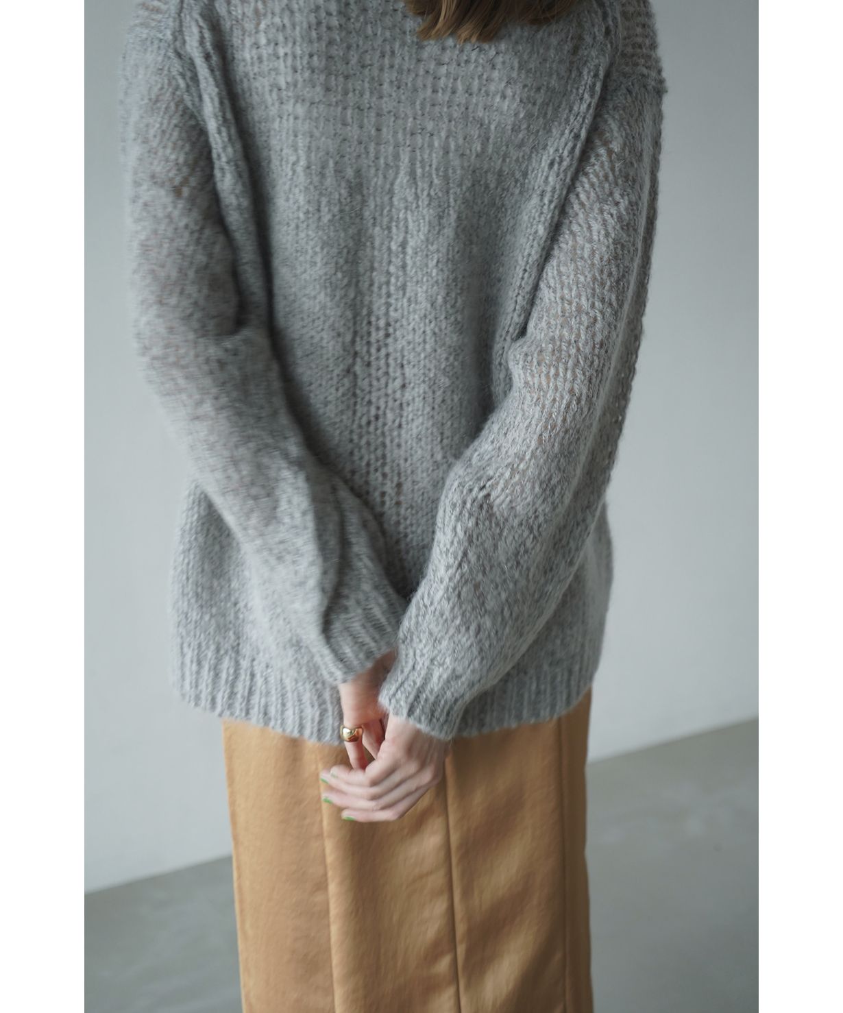 セール 30%OFF】HALF SHEER LOOSE MOHAIR KNIT TOPS(505491438