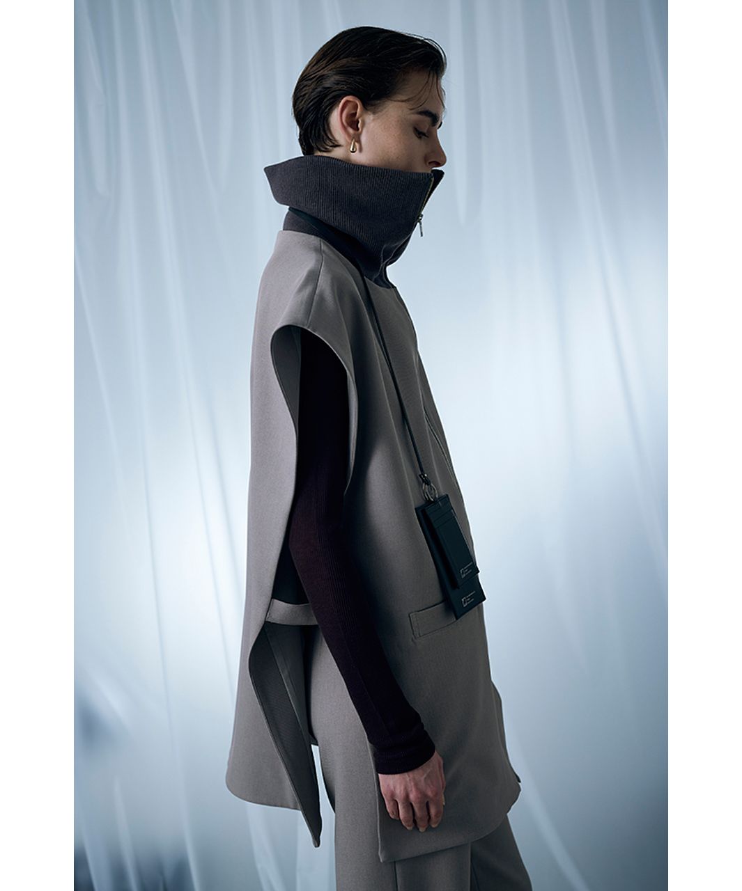 RIM.ARK】Combination cape NVY