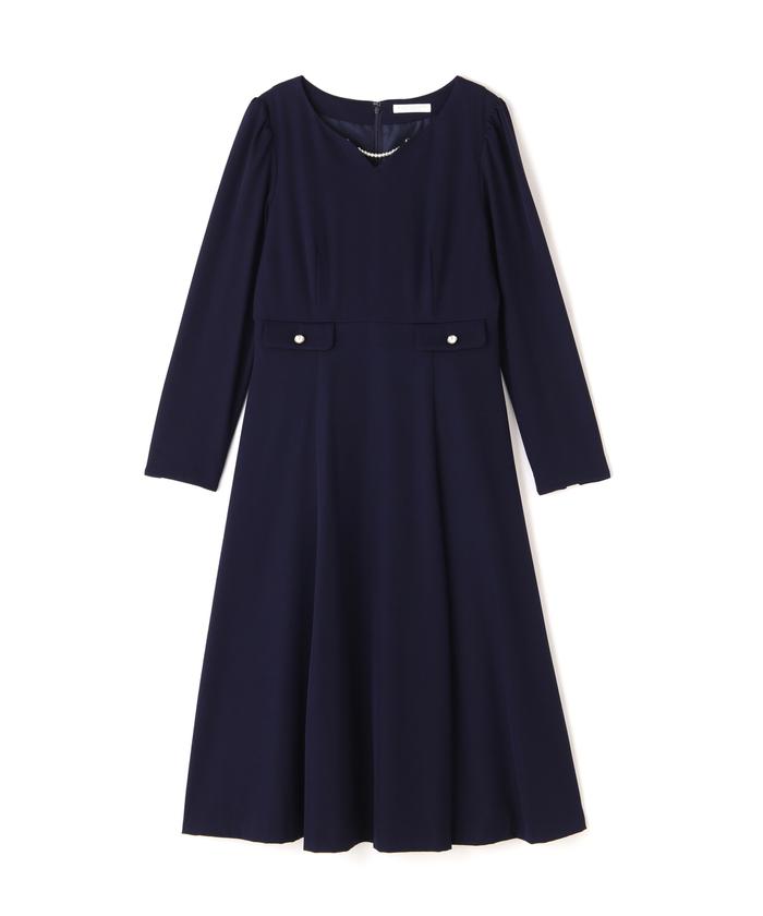 セール】パールチェーンフレアワンピース/23AW(505469732 セール】パールチェーンフレアワンピース/23AW(505469732