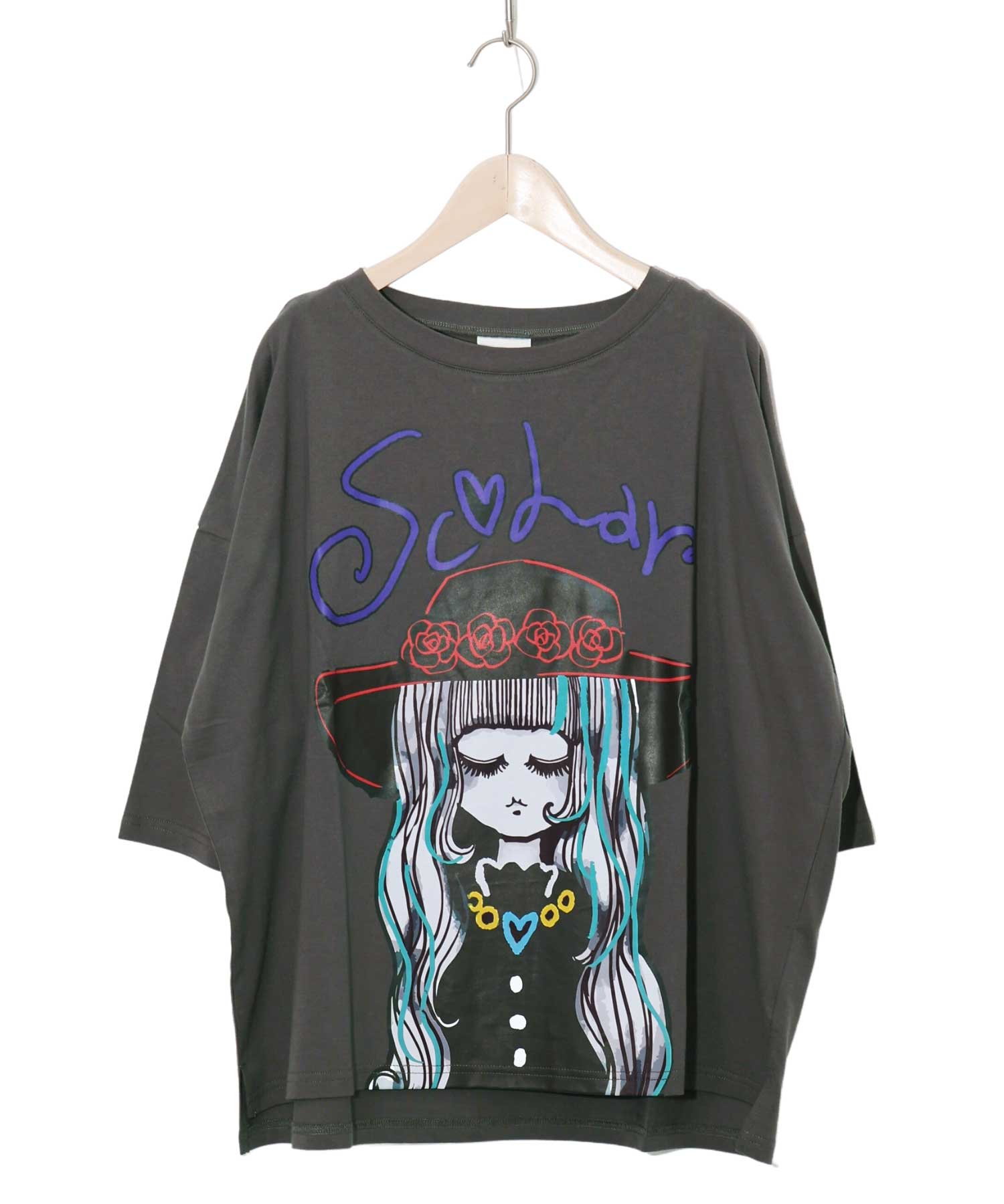 セール(SALE)開催中！ファッション通販 クーポン】お洒落スカラーちゃん柄 7分袖Tシャツ(505493677 トップス