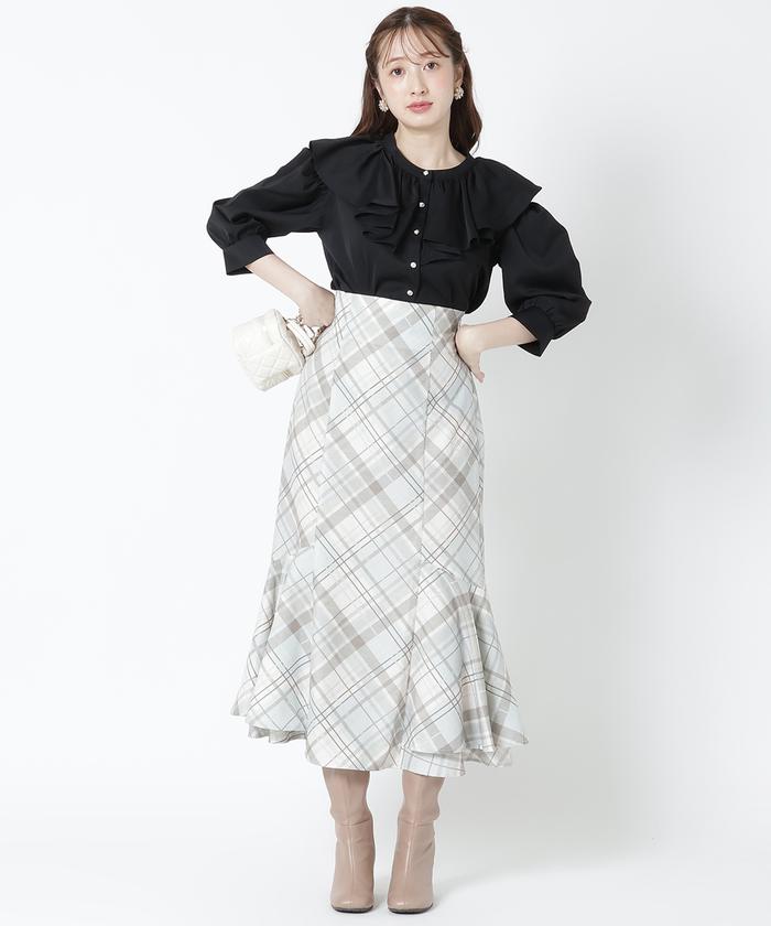 セール 60%OFF】オリジナルチェックボリュームスカート