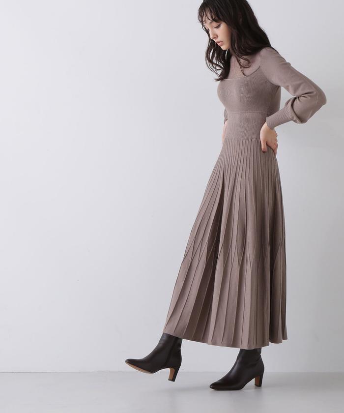 セール 30%OFF】ビスチェ切り替えニットワンピース(505494896 セール 30%OFF】ビスチェ切り替えニットワンピース(505494896