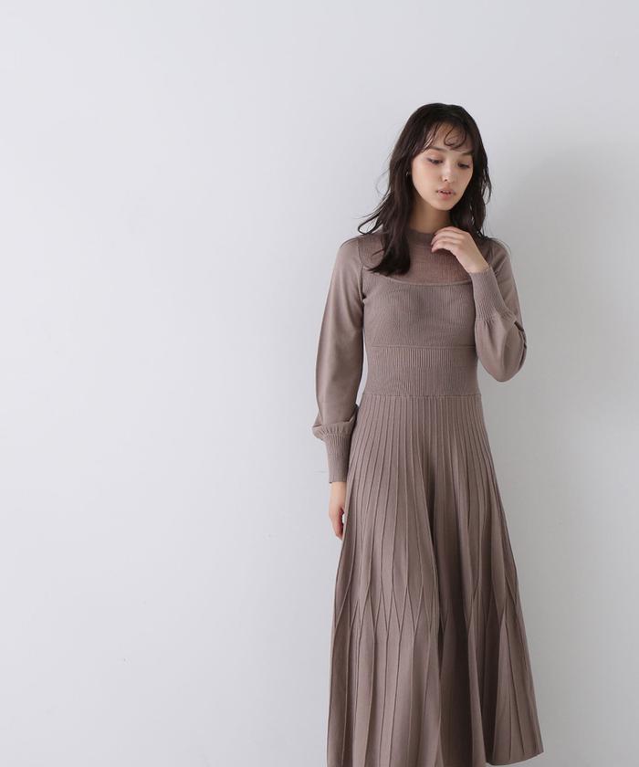セール 30%OFF】ビスチェ切り替えニットワンピース(505494896