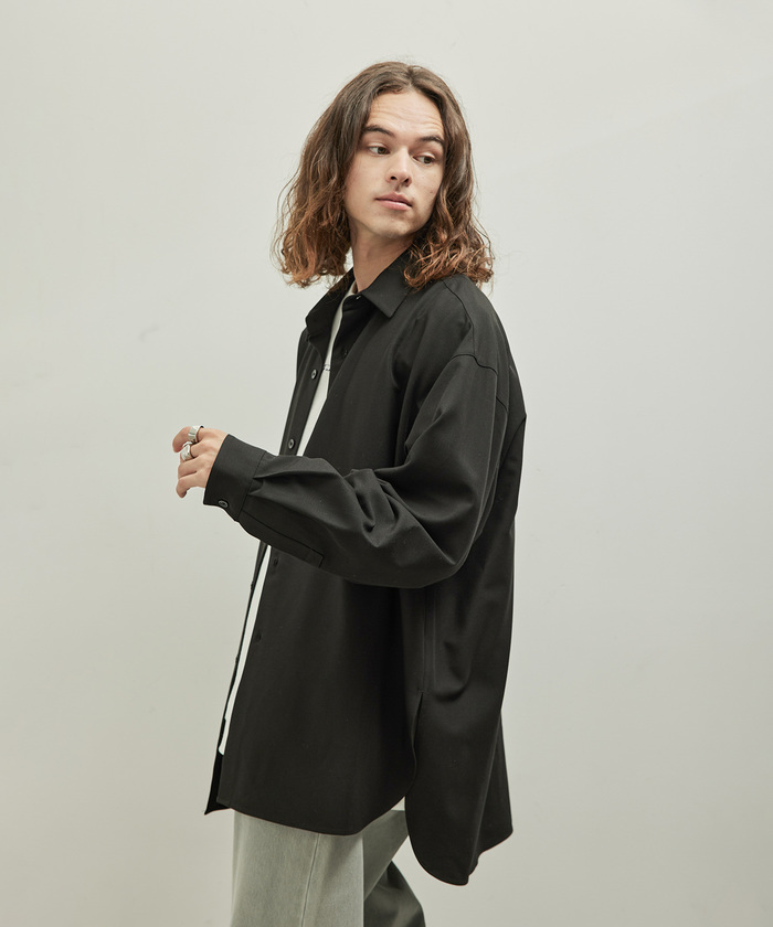 セール 50%OFF】ウールブレンドロングシャツ(505495865