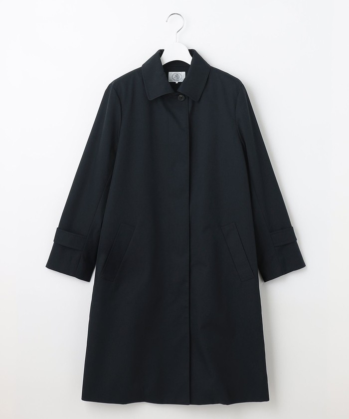【J.PRESS】ジェイプレス アンゴラ混 ブラック ロングコート レディース アンゴラビーバー ノーカラーコート / J.PRESS LADIES L
