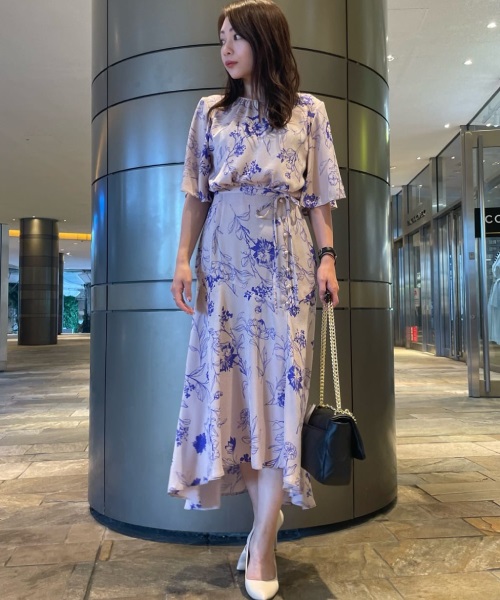 ★Coast マーブルフローラル フリルフレア 魅惑的マキシ★ Marble Jacquard Skirt｜マーブル柄ロングフレアスカート – MARTE