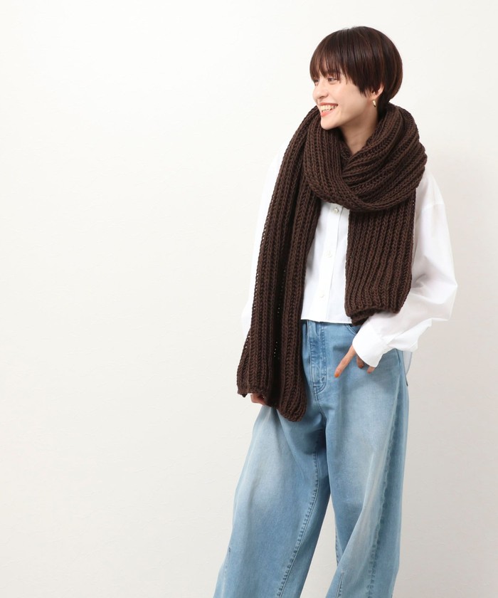 Santelli Francesca/サンテッリフランチェスカ】 ロングニットマフラー