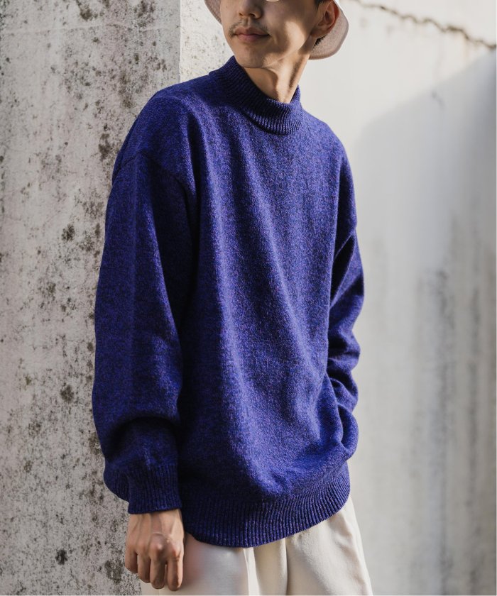 セール 30%OFF】【ATON / エイトン】別注 WOOL MOULINE MOCKNECK