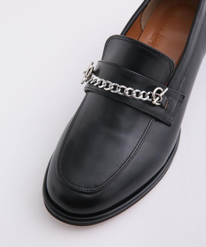 ナノユニバース チェーンローファー ブラック 38(24) 美品