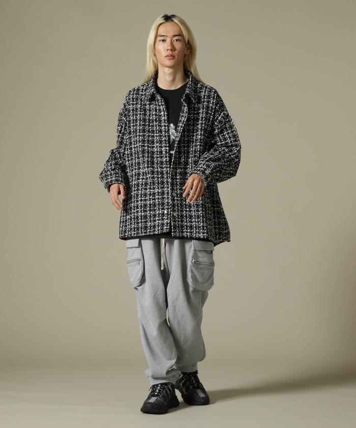 DankeSchon/ダンケシェーン/PREMIUN TWEED OVERSIZE SHIRTS/ツイード