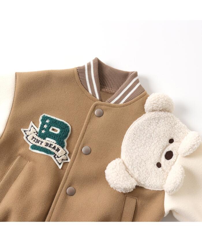 アプレレクール　tiny bear モチーフ付きスタジャン　90