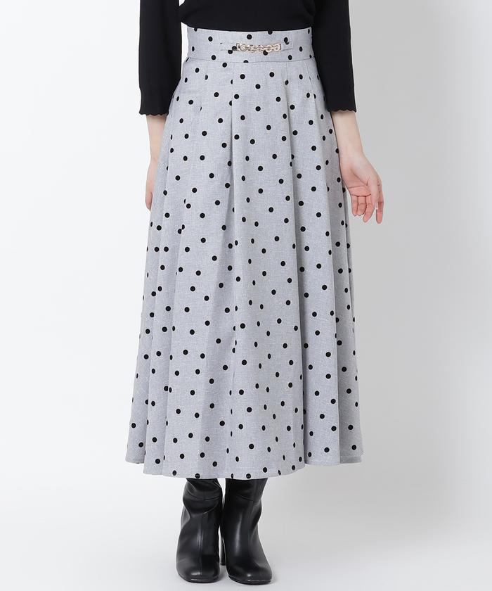 willselection ウィルセレクション フロッキードット スカート WILLSELECTION】ドットフロッキースカート