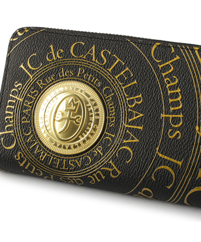 【極美品】カステルバジャック　プルトン　ラウンドファスナー　長財布　ブラック カステルバジャック CASTELBAJAC カステルバジャック 財布 長