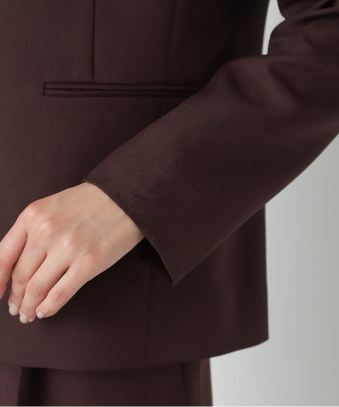 セール 30%OFF】＜パウダーツイルセットアップ＞ノーカラー