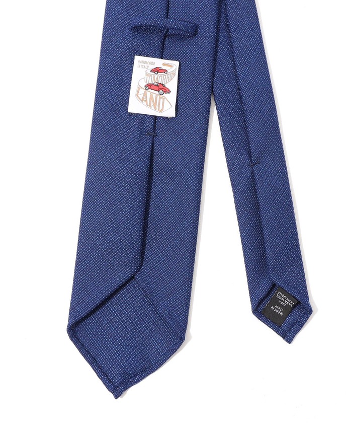 ad&c ネクタイ イタリア製 WOOL メンズ メランジ ソリッドタイ 青