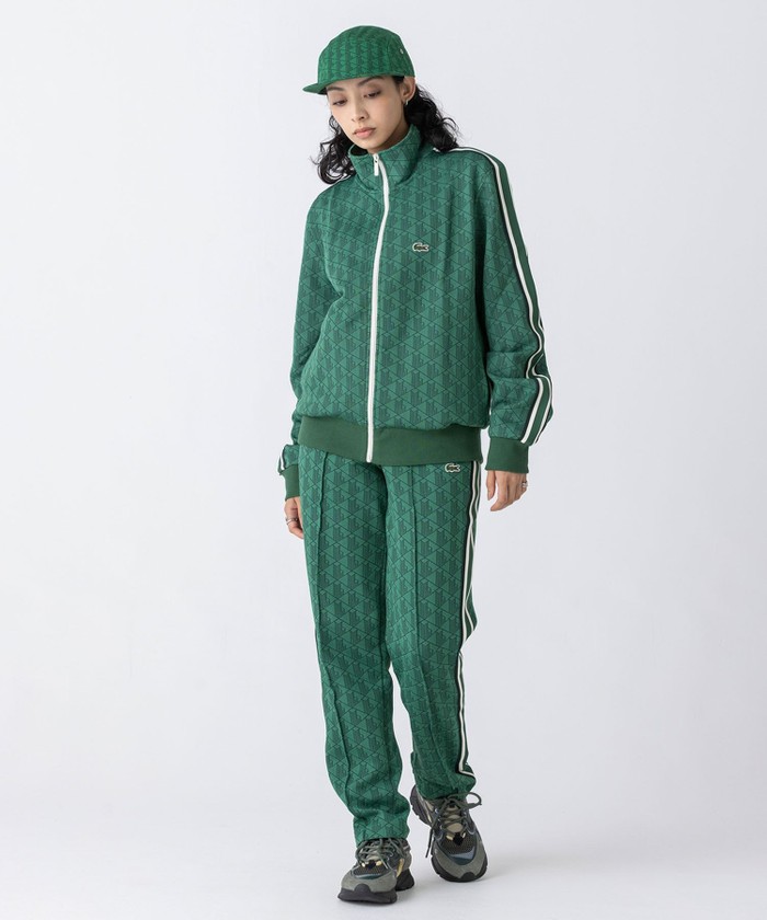 たろさん モノグラムジャカードトラックジャケット、パンツセットXS LACOSTE ジャージ モノグラムジャカードトラックジャケット