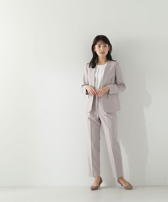 セール 50%OFF】ピーチツイルSETUP ノーカラージャケット