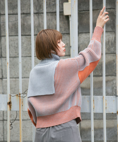 レイヤードハーフZIPニット(505507716) | ケービーエフ(KBF) - d fashion
