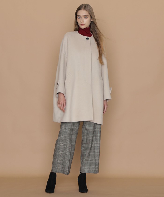 極美品・23AW✨マッキントッシュ ロズリー ピュアラムビーバーノーカラーコート セール】【エクラ掲載】【ROSLEY/ロズリー】ピュアラムビーバー