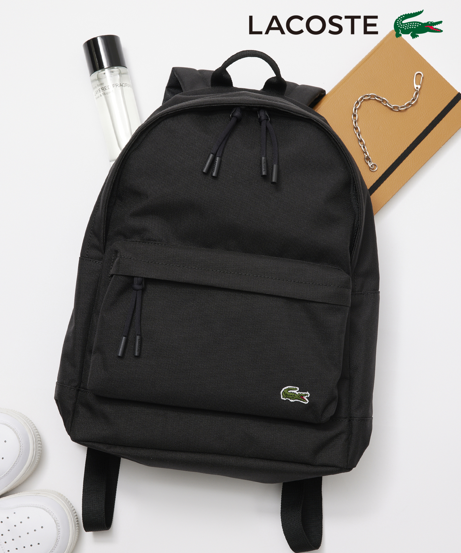 LACOSTEラコステ ネオクロコ リュック バッグパック PC収納 ブラック黒 ラコステ LACOSTE PC収納可能◎【LACOSTE / ラコステ