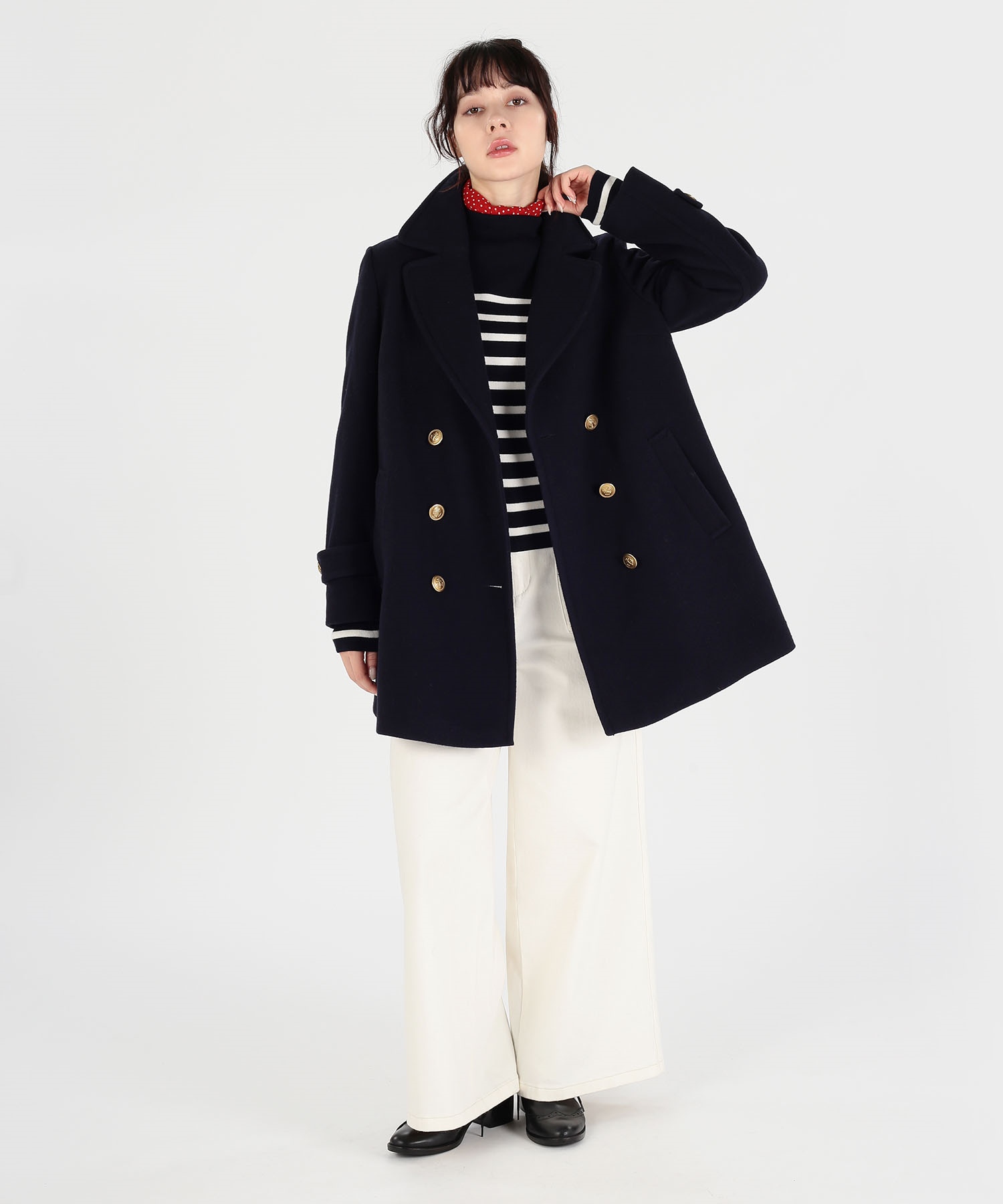 セール】【Outlet】WU60 MANTEAU ウールピーコート(505487091 セール】【Outlet】WU60 MANTEAU ウールピーコート(505487091