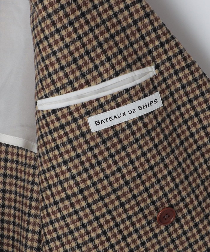 【SHIPS】ダブルブレスト　ツイード　コート SHIPS｜ツイード ダブル ジャケット | Rakuten Fashion(楽天