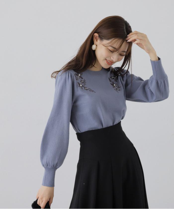 セール 30%OFF】ビーズ刺繍ニット(505480156) | プロポーション