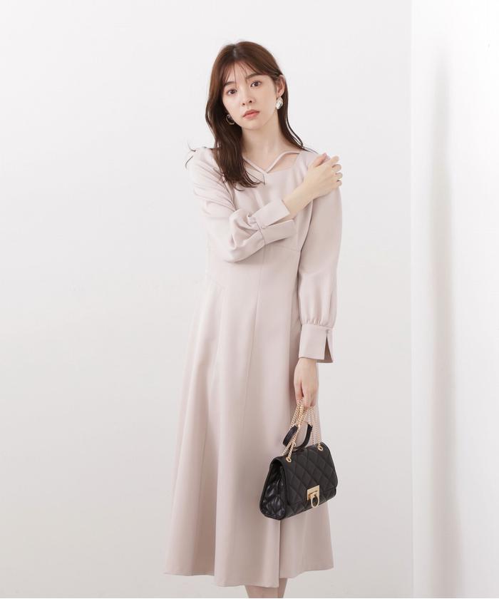 クーポン】【セール 30%OFF】デコルテストラップワンピース