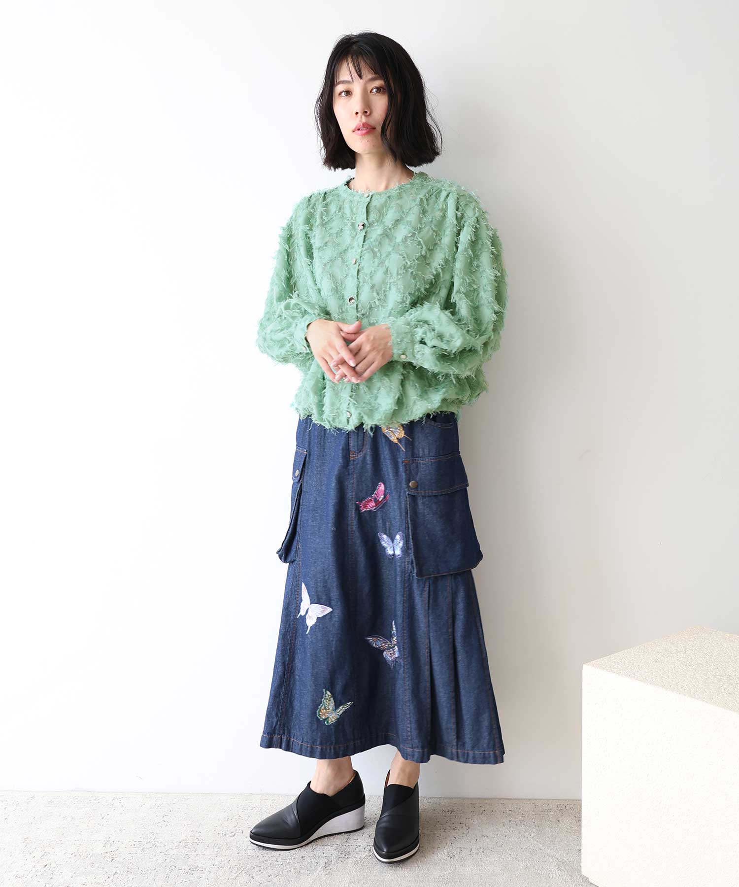 551210：花柄ジャガードニットカーディガンの通販-ScoLar