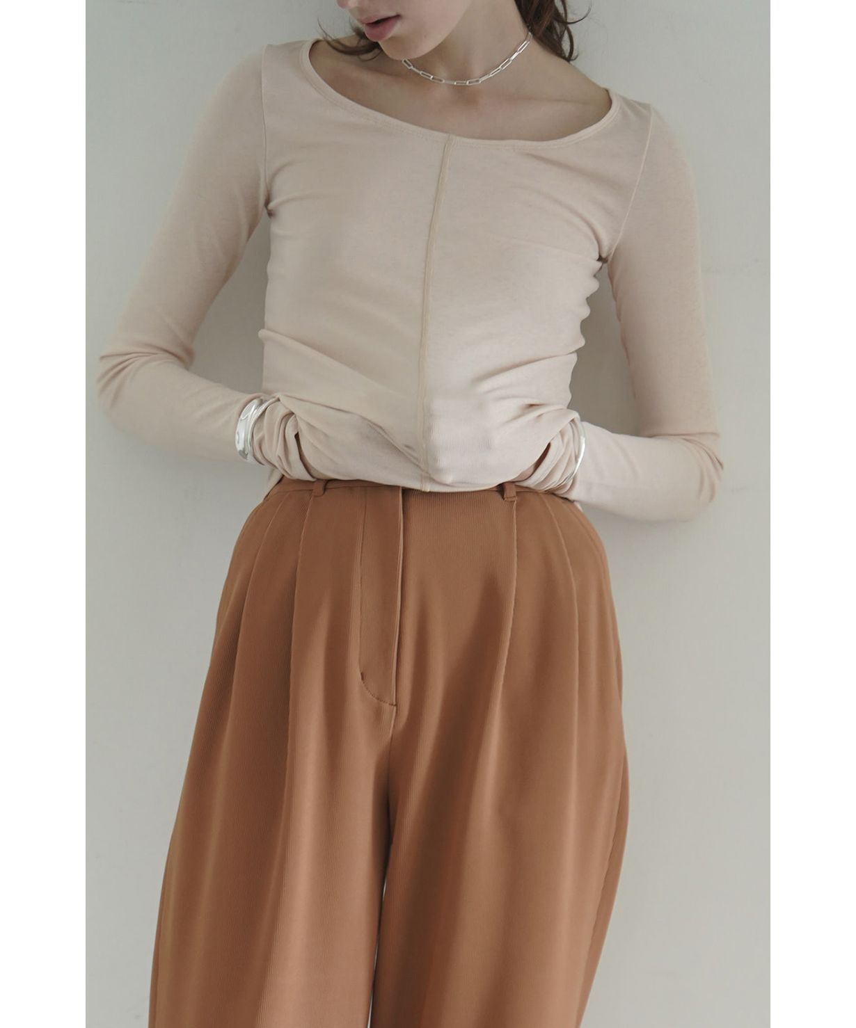 美品クラネ clane DEEP NECK LADY TOPS カットソー長袖 - メルカリ