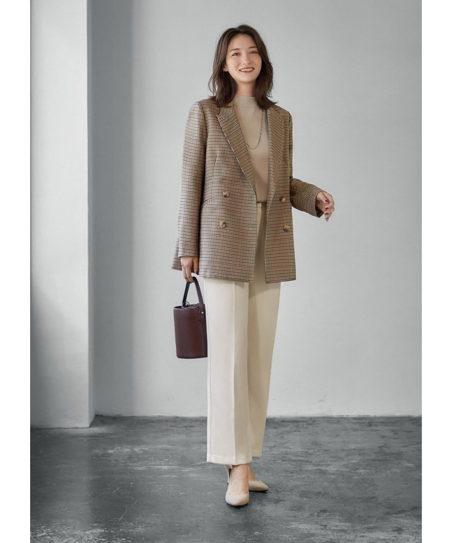 スタイルデリ 【LUXE】グレンチェック柄ダブルジャケット スタイルデリ STYLE DELI 【LUXE】グレンチェック柄ダブル