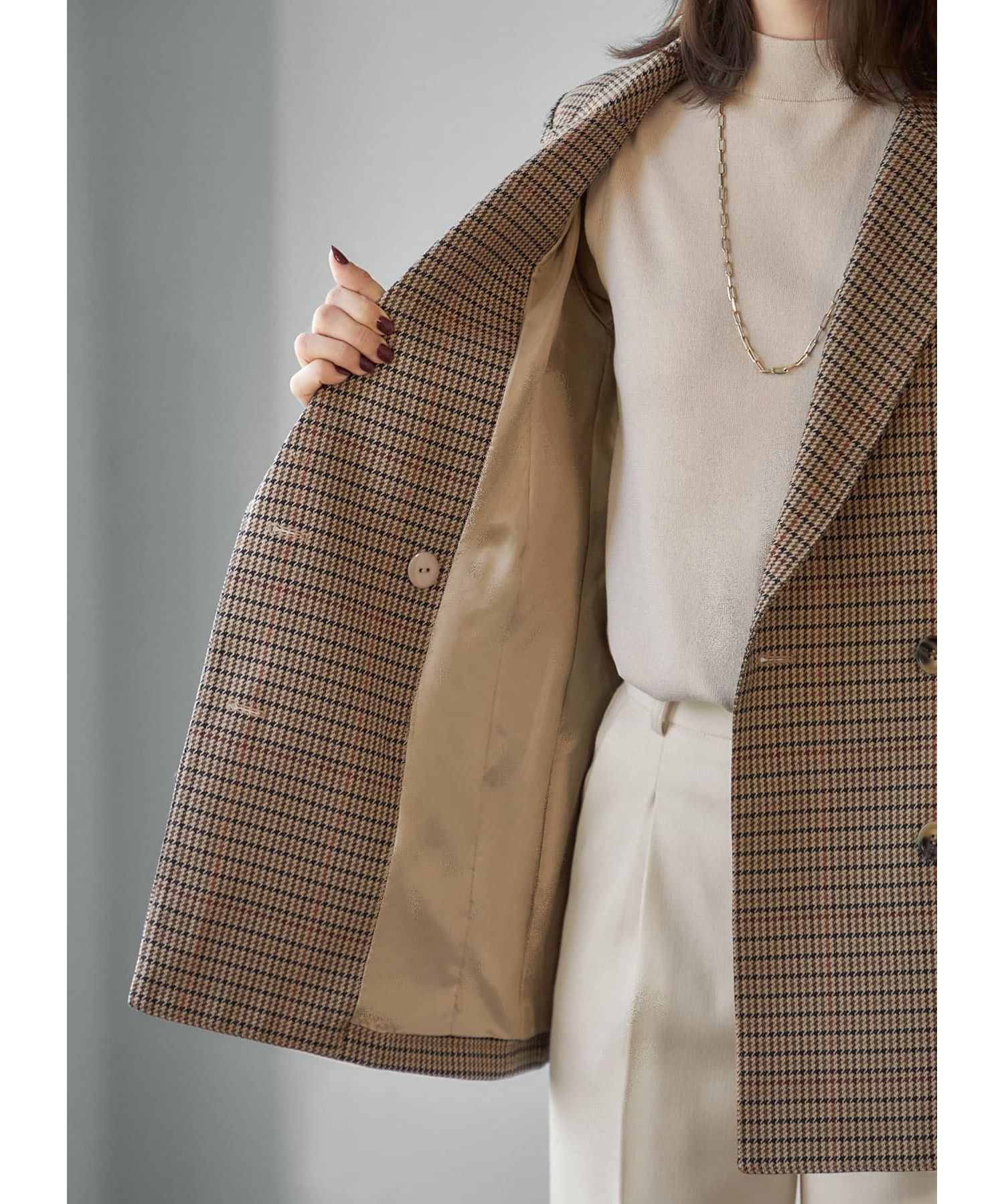 スタイルデリ 【LUXE】グレンチェック柄ダブルジャケット スタイルデリ STYLE DELI 【LUXE】グレンチェック柄ダブル
