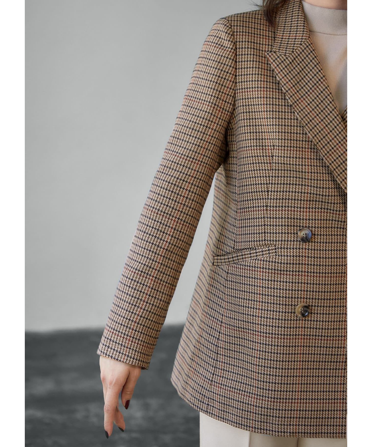 スタイルデリ 【LUXE】グレンチェック柄ダブルジャケット スタイルデリ STYLE DELI 【LUXE】グレンチェック柄ダブル