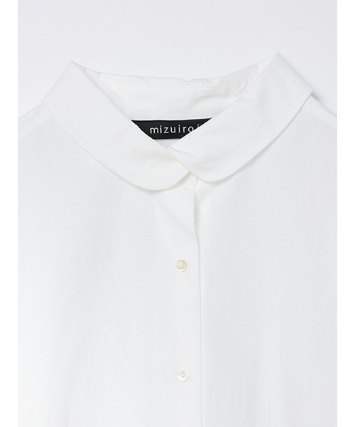 mizuiro ind◆23AW/bicolor hem round collar shirt/バイカラ長袖シャツ/FREE/コットン mizuiro ind(ミズイロインド) / 23AW/bicolor hem round collar