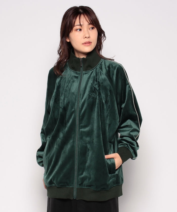 WHIMSIC VELOUR PIPING TRACK JACKET