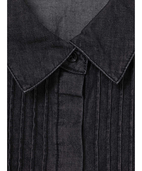 美品 mizuiroind デニムピンタックショートシャツ　2023年 未使用mizuiro ind デニムピンタックショートシャツ 23A/W
