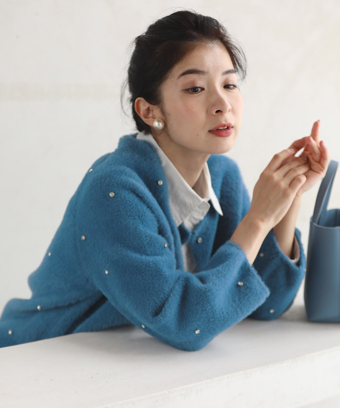新品ミシェルマカロンビジューカーディガン michellMacaron♡ミシェルマカロン♡﻿ビジューカーディガン
