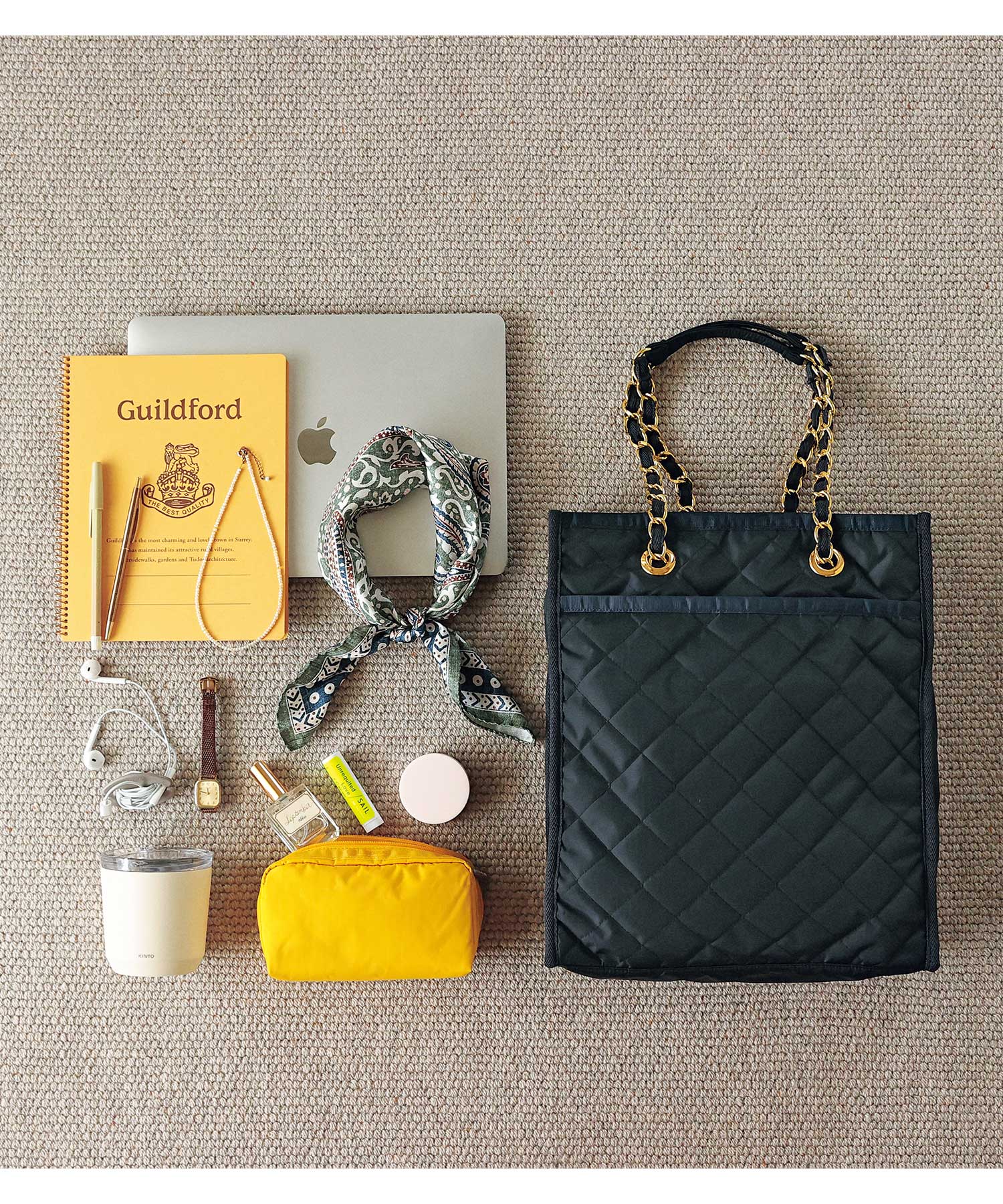 CHAIN N/S TOTEディープシーブルーキルト(505493466
