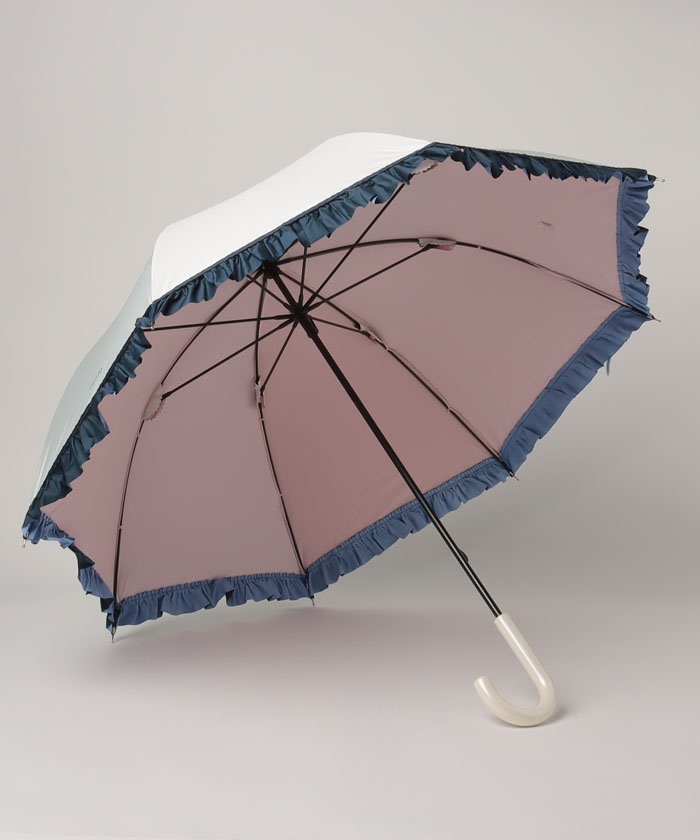 ★未使用　グレイシー　ムーンバット　日傘　フリル　ブラウン　晴雨兼用　バイカラー 晴雨兼用日傘】グレイシー (Gracy) Peplum Frill 一級遮光99.99