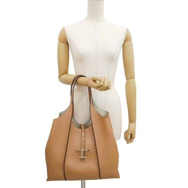 TOD'S（トッズ）☆２Wayショッピングバッグ Woman ナチュラル トッズ Di バッグ レザー ショッピング バッグ